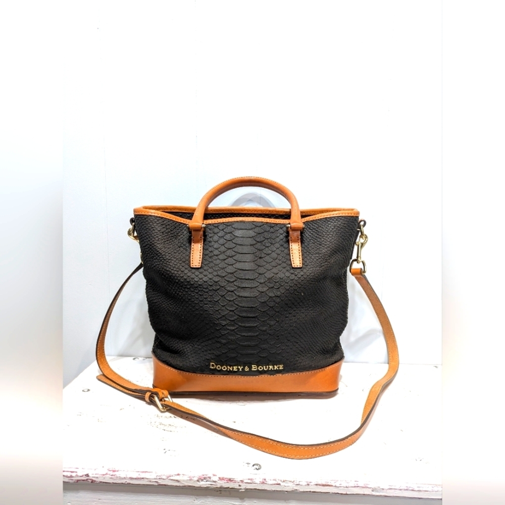 Dooney & Bourke Cara Python Embossed Tote Bag In … - image 1